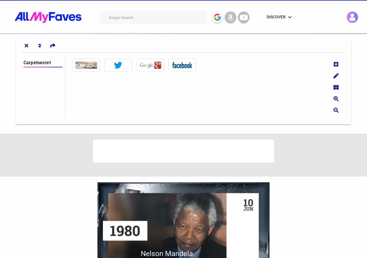 AllMyFaves public profile showing user-added favorite tiles