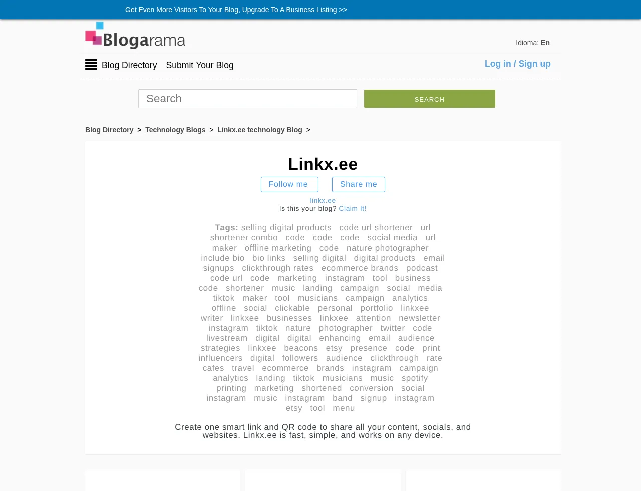 Blogarama public blog listing showing Read More links to the source blog