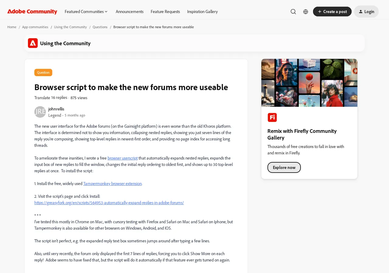 Adobe Community thread showing a user-added external resource link