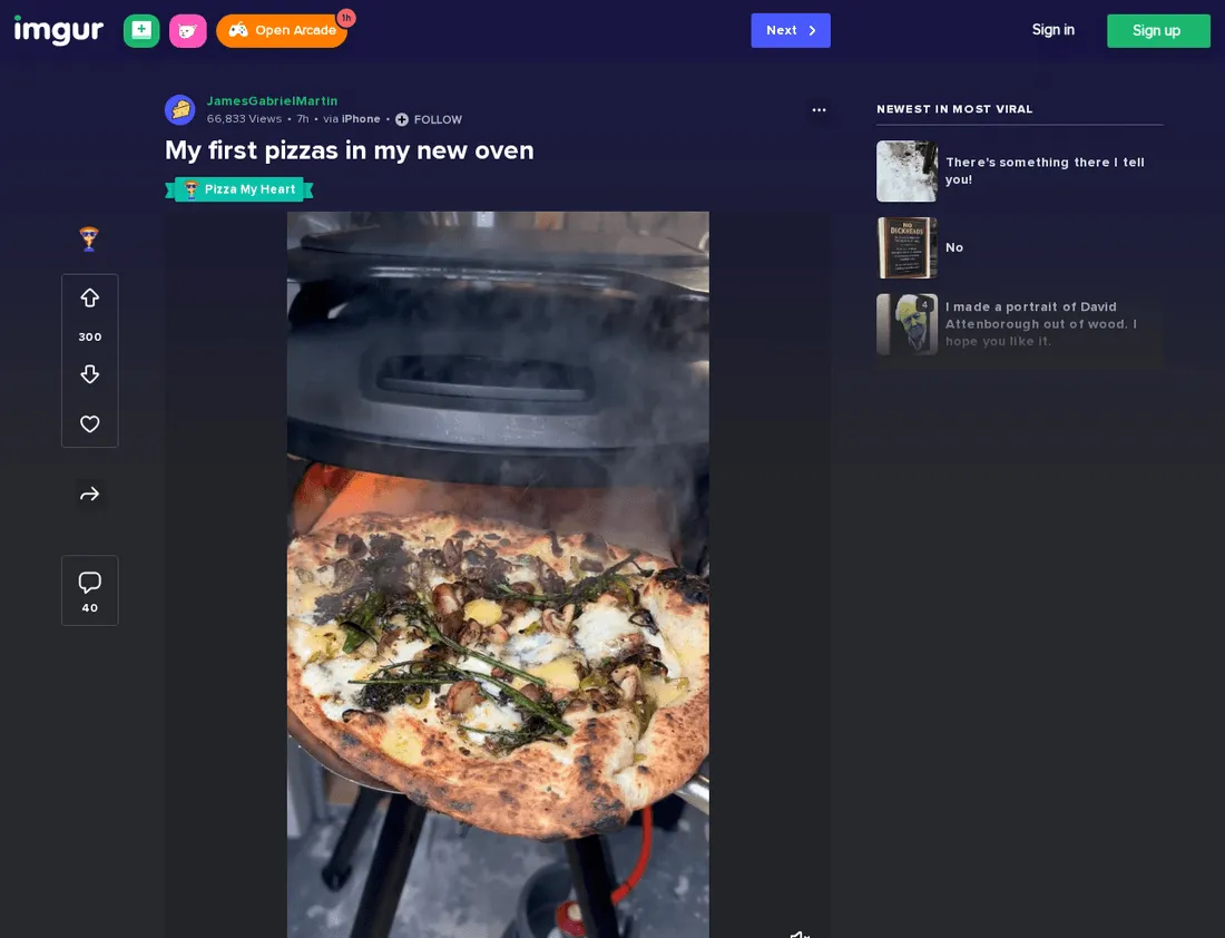 Imgur public post description showing linkified external URLs