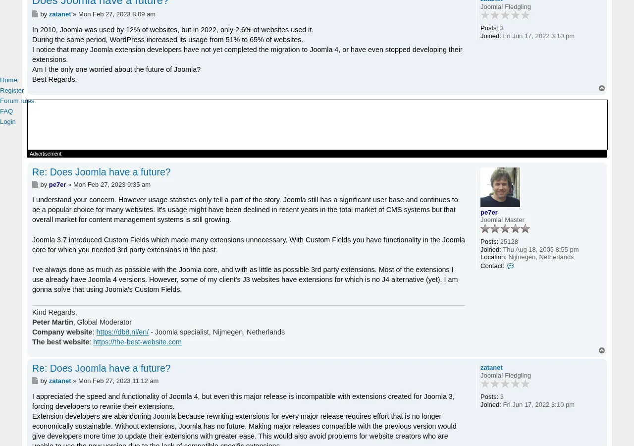 Archived Joomla Forum topic showing public author-card Website links and nofollow post-body URLs