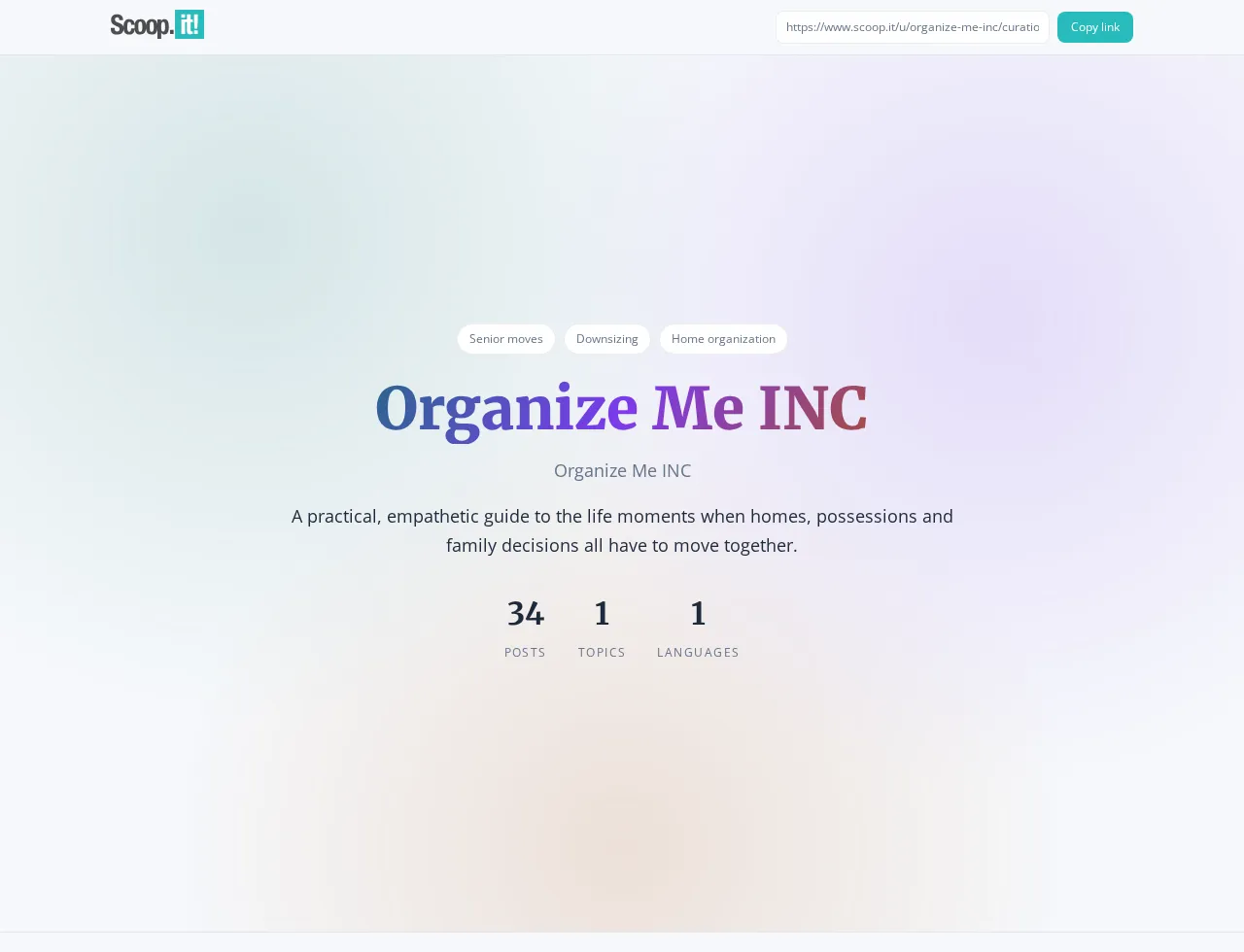 Scoop.it curation profile showing direct external article links