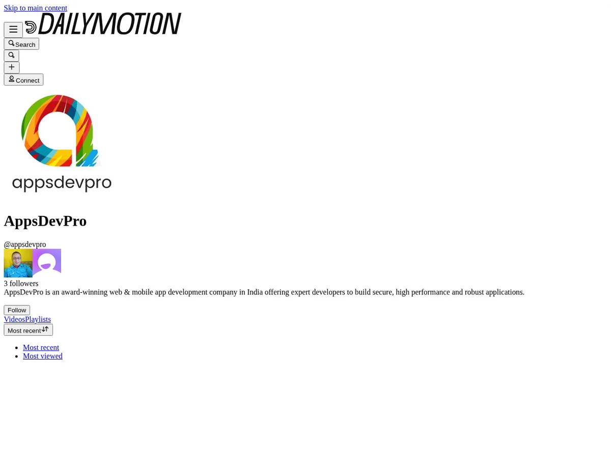 Dailymotion public profile showing a nofollow website link
