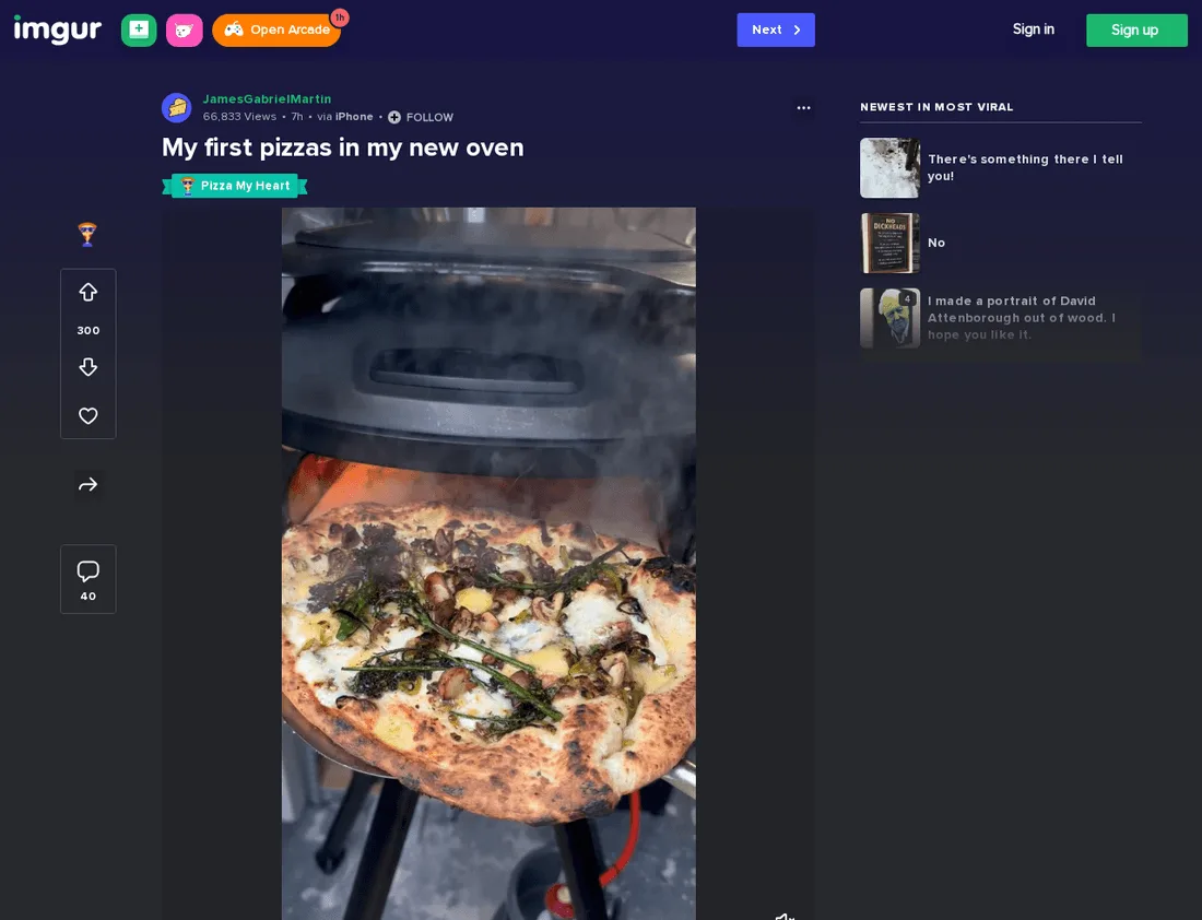 Imgur public post description showing linkified external URLs