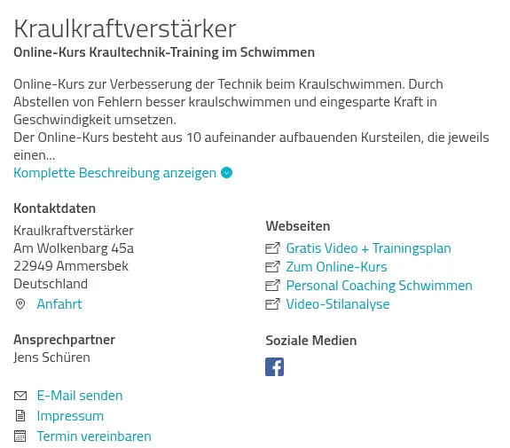 ProvenExpert profile Websites section showing external website links without nofollow attributes