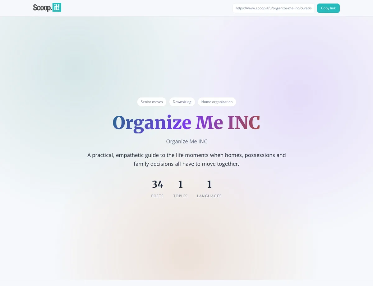 Scoop.it curation profile showing direct external article links