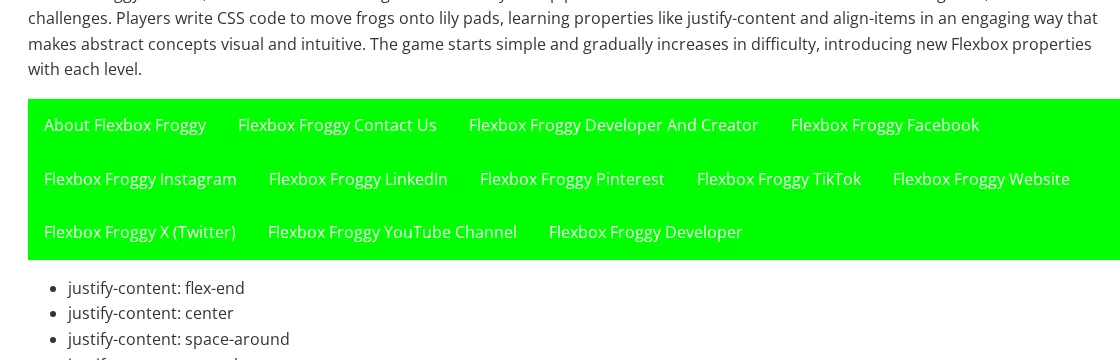 Google Sites public page showing external resource links in the site content